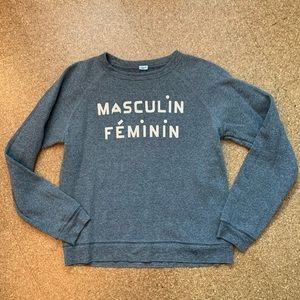 Clare V, “Masculin Féminin” sweatshirt, size L